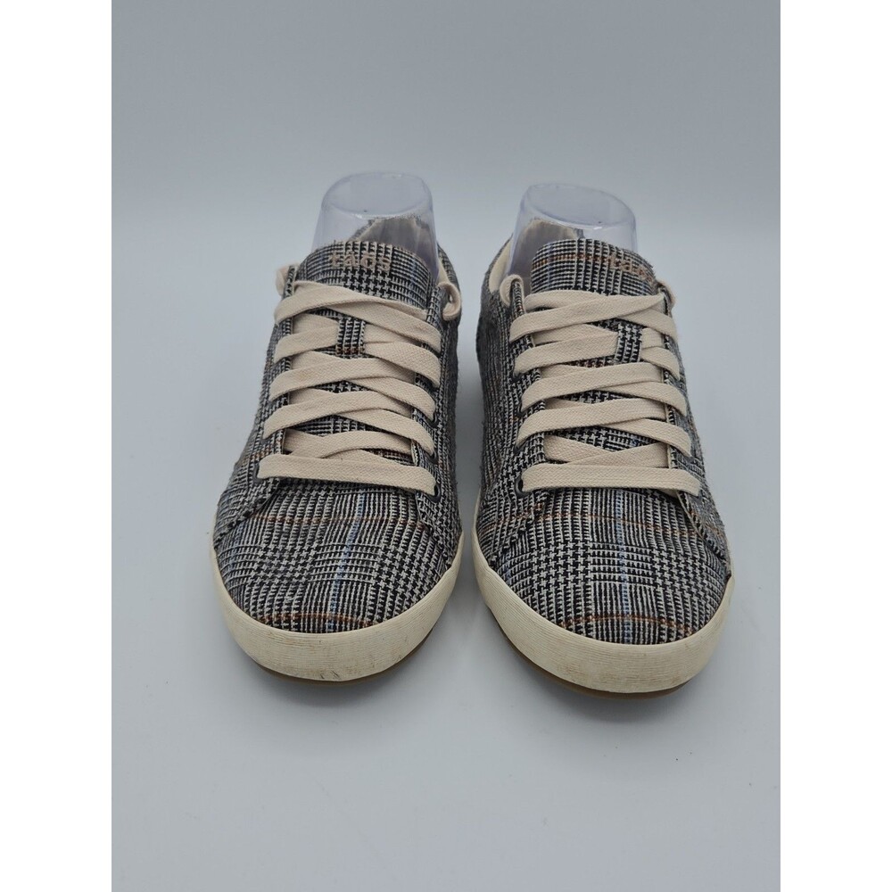 Taos Plaid Star Canvas Lace Up Sneakers Women's Size 9 Gray Blue Glen Check - Picture 3 of 8